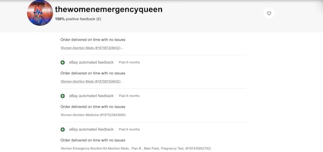 Screenshot The Women Emergency Queen eBay reviews