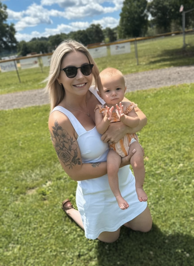 Sierra holds her baby, saved by abortion pill reversal.