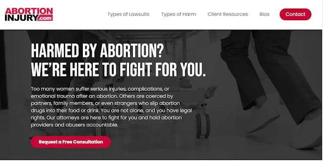 AbortionInjury.com website