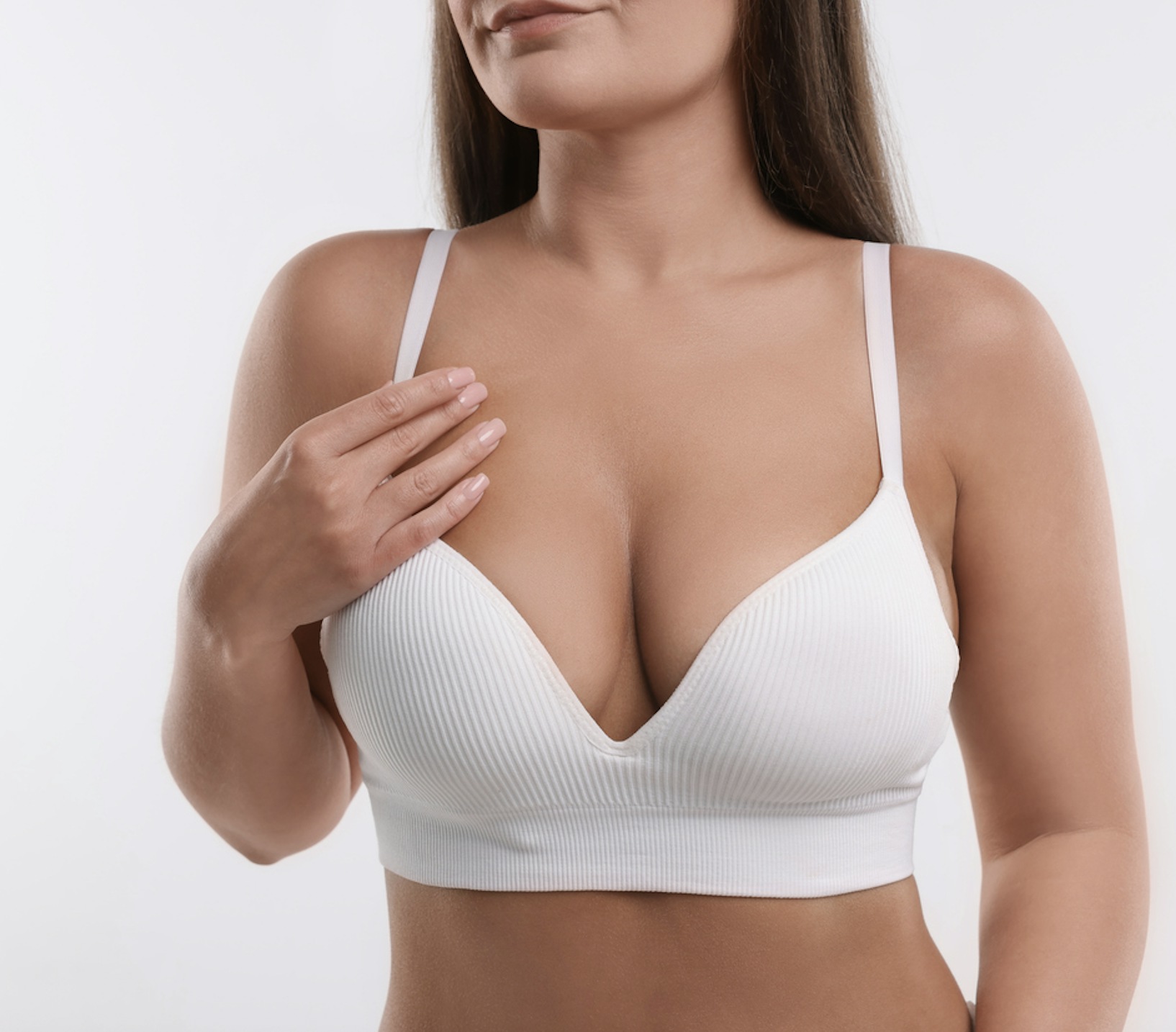 woman in bra after breast augmentation