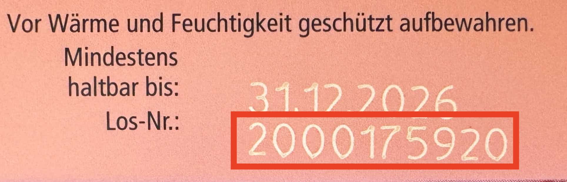 Date de péremption et numéro de lot