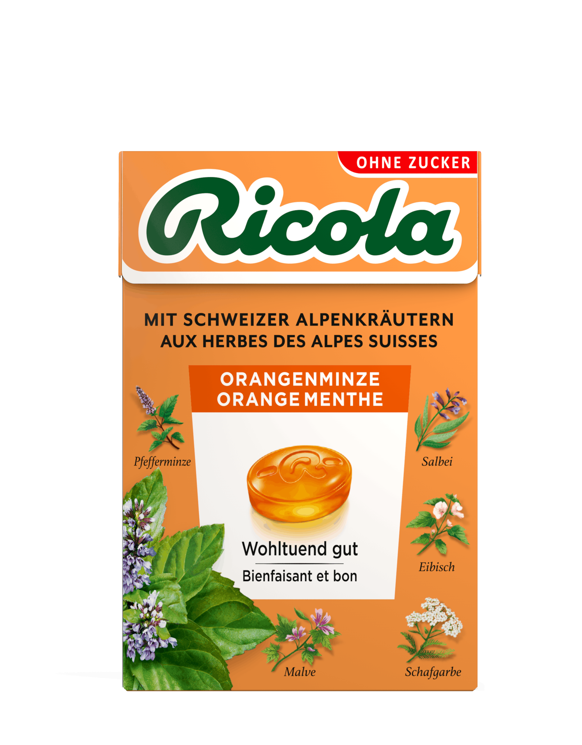 Box of Orange Mint flavor drops