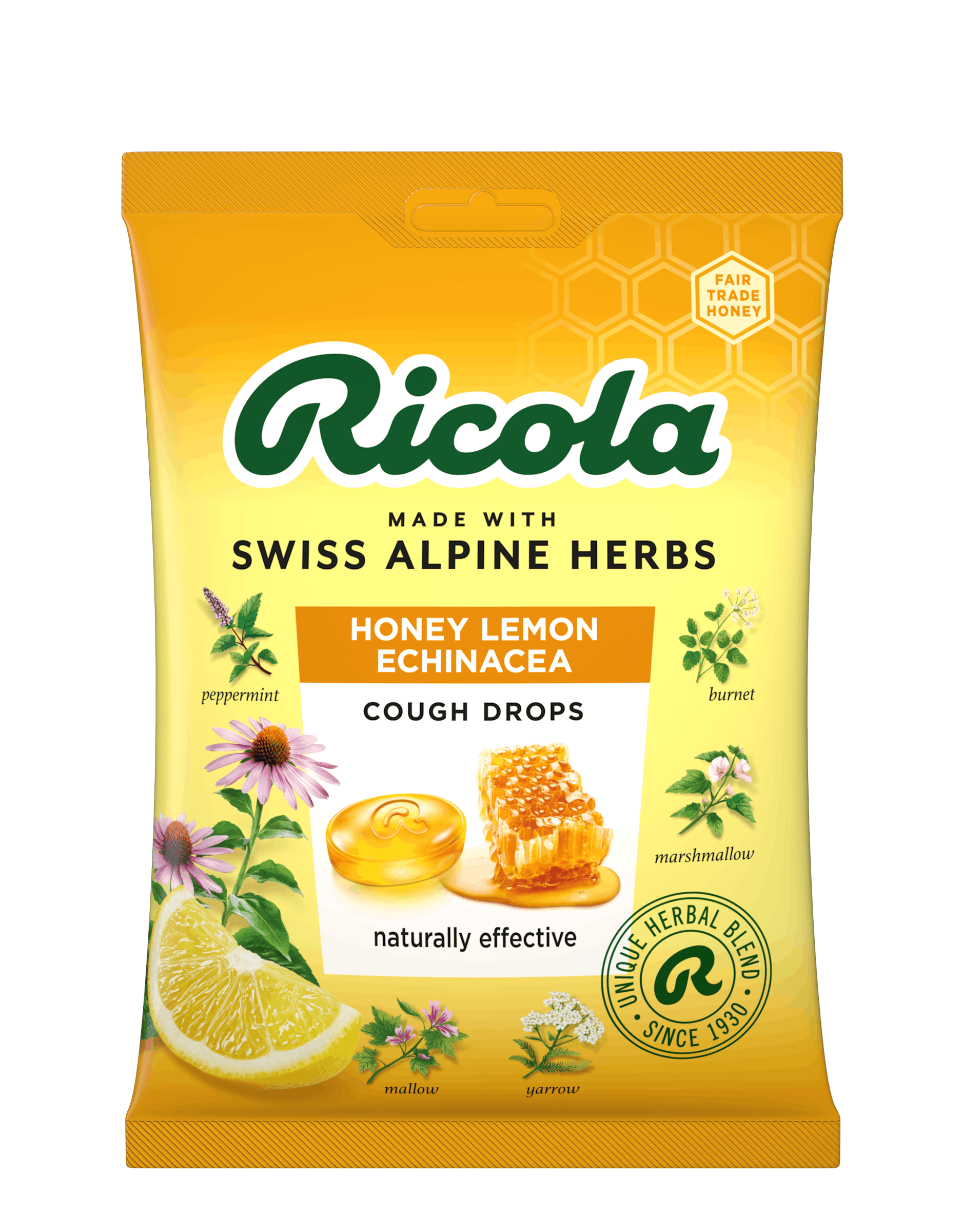 Honey Lemon flavour Cough Drops bag