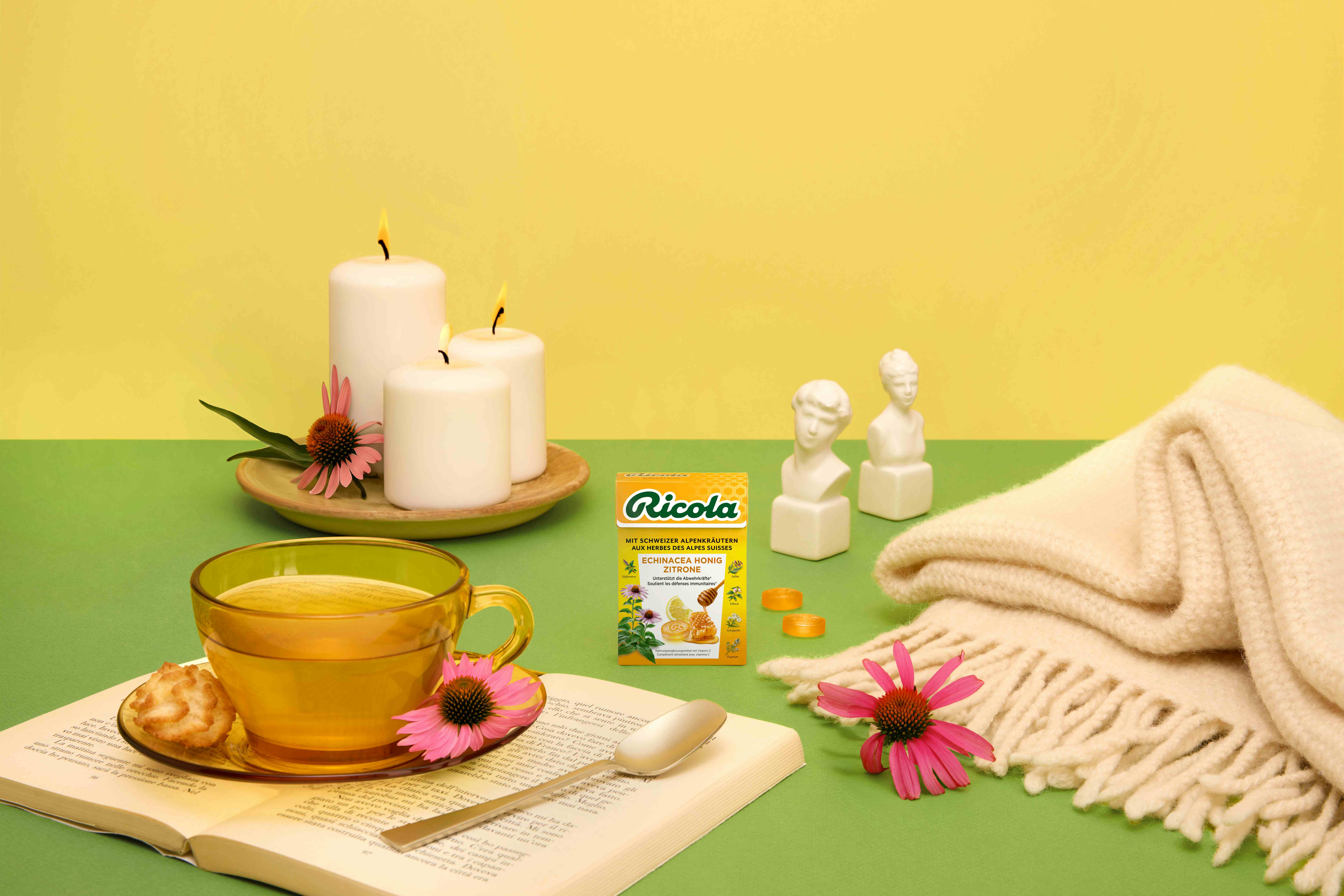 Boite de gouttes aromatisées Miel Citron Echinacée