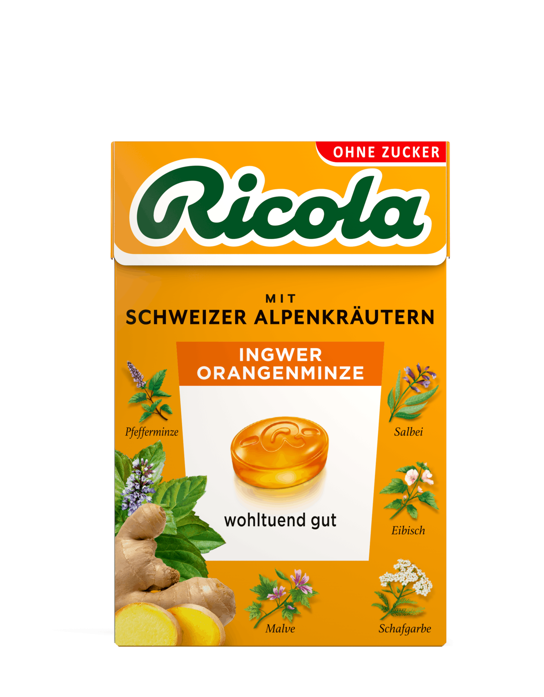 Schachtel mit Ingwer-Orangen-Minze