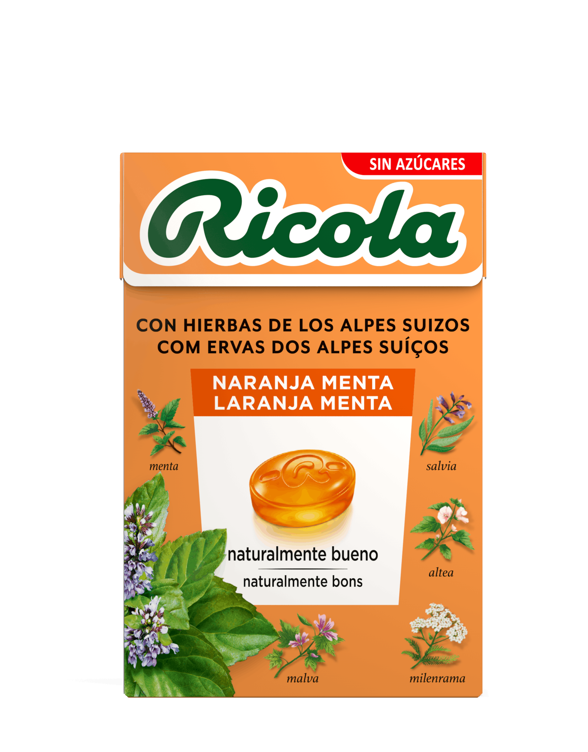 Caja de menta naranja
