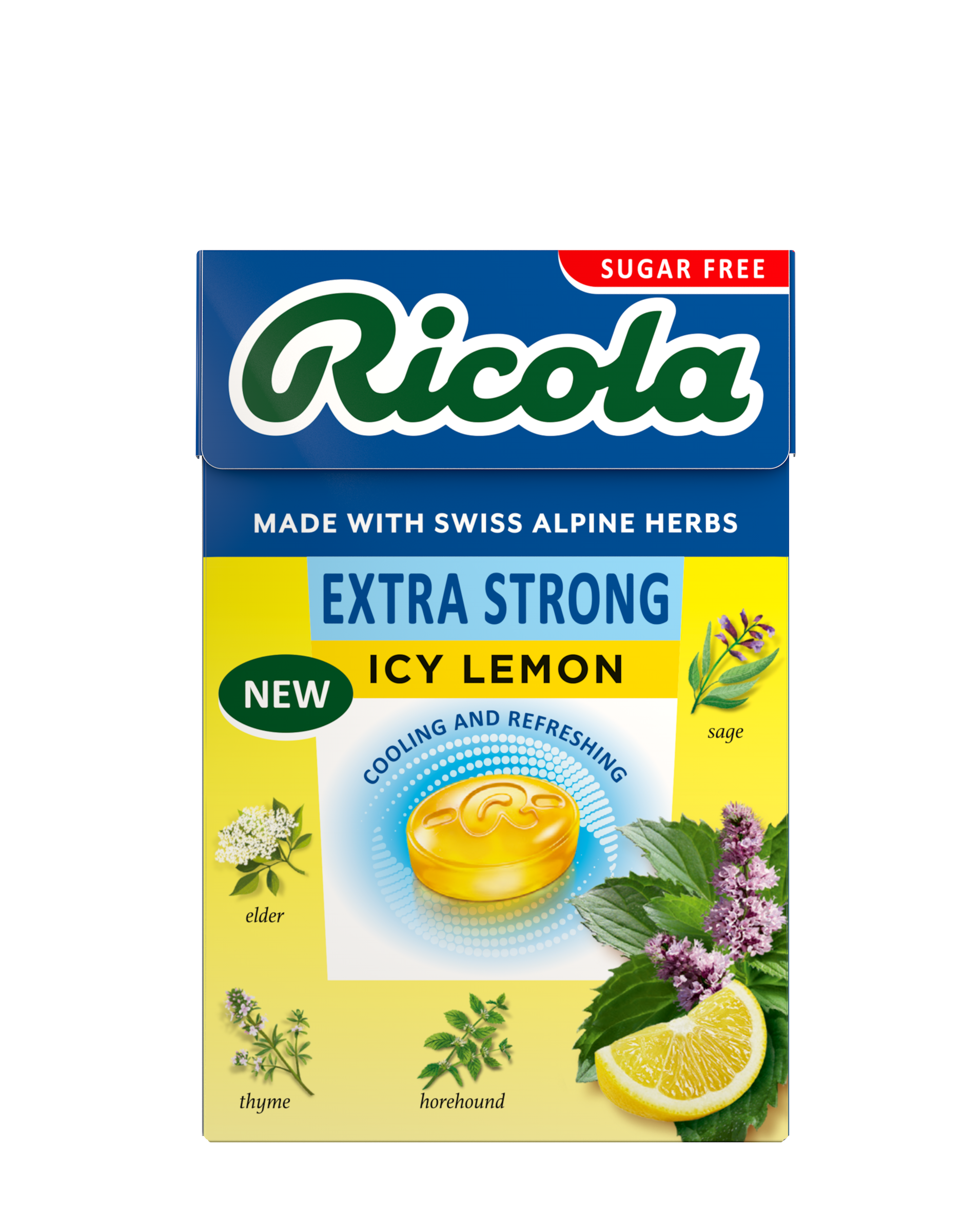 Our Sugar Free Extra Strong Icy Lemon Herbal Drops | Ricola