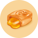 Honig-Karamell-Bonbons mit flüssigem Kern