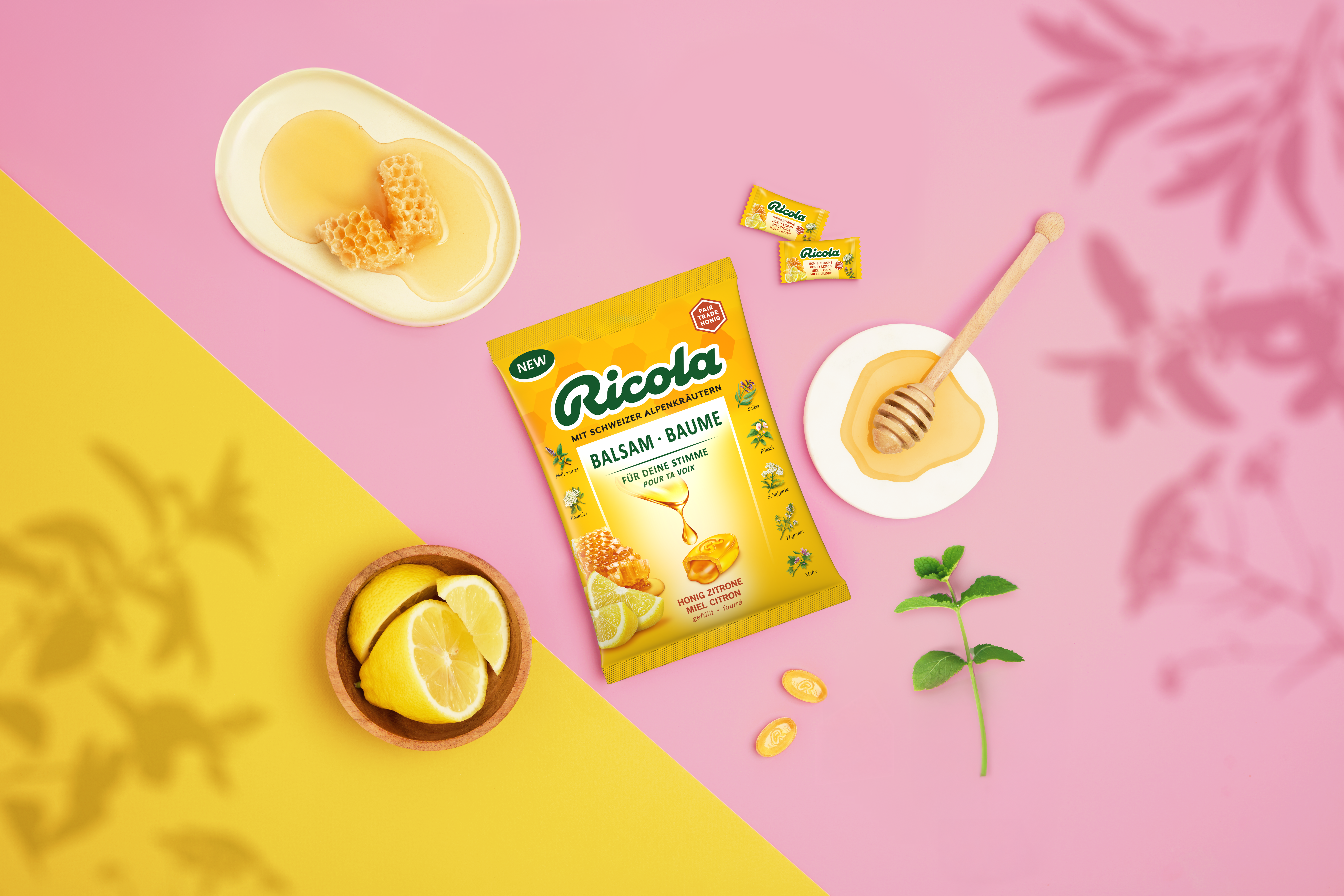 Balsam Honey Lemon Herbal Drops with Liquid Center | Ricola