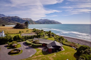 Drone front house close up