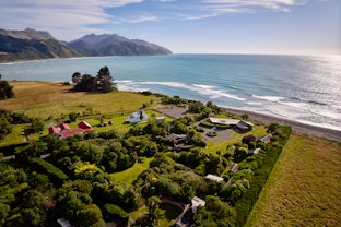 Drone footage ocean + gardens