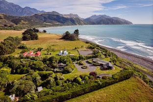 drone house and ocean