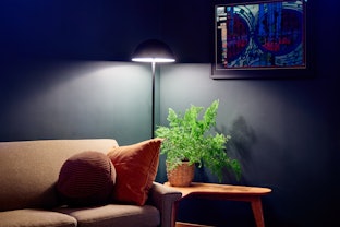Cosy lamp lit spot on a couch at Surfwatch