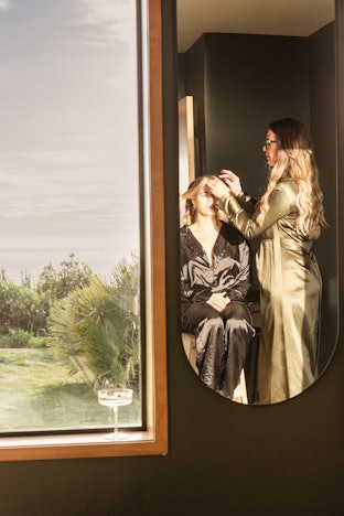 Bride getting ready