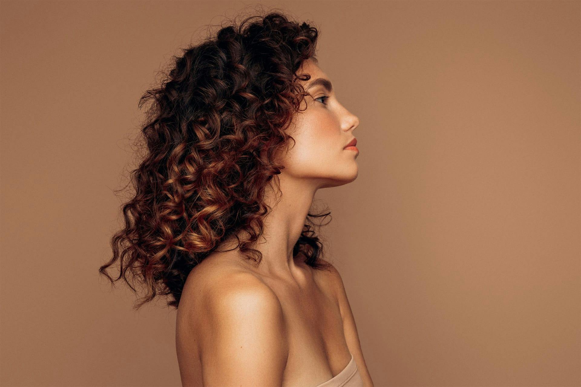 Woman with curly hair