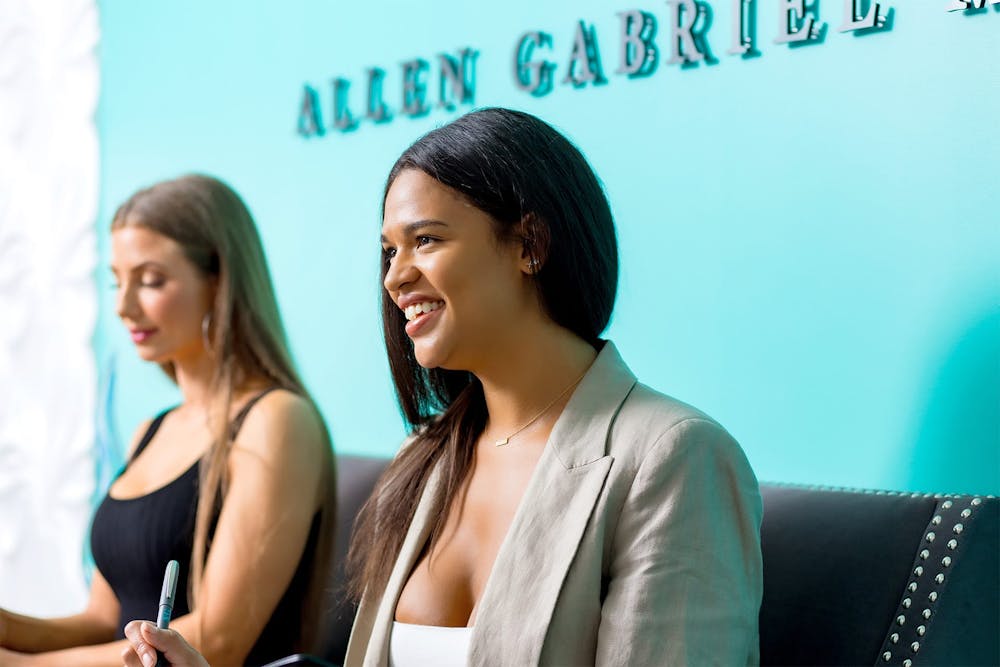 Patient filling our forms