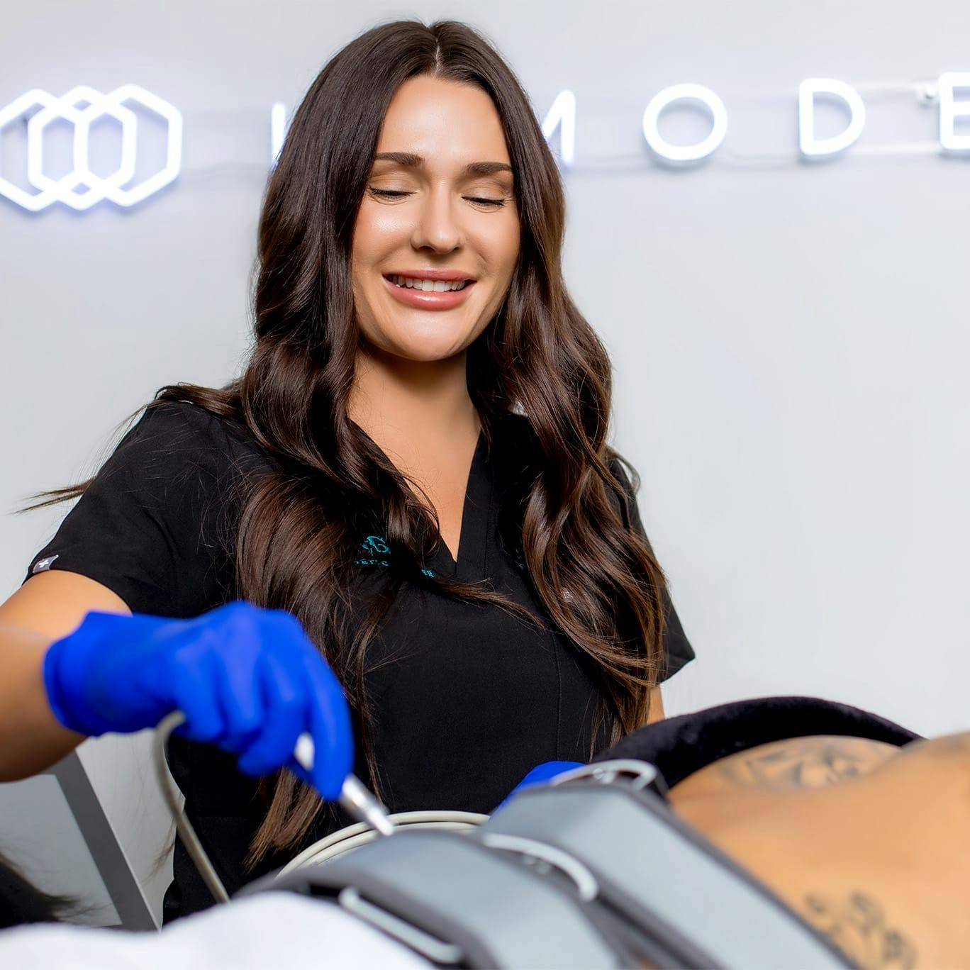 Nurse administering EvolveX treatment