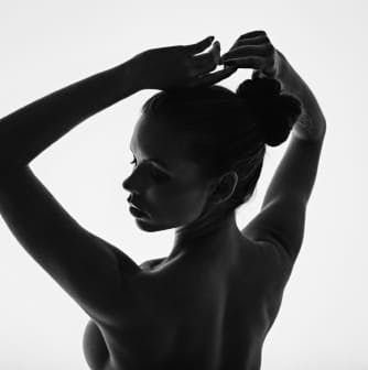 Woman silhouette from behind