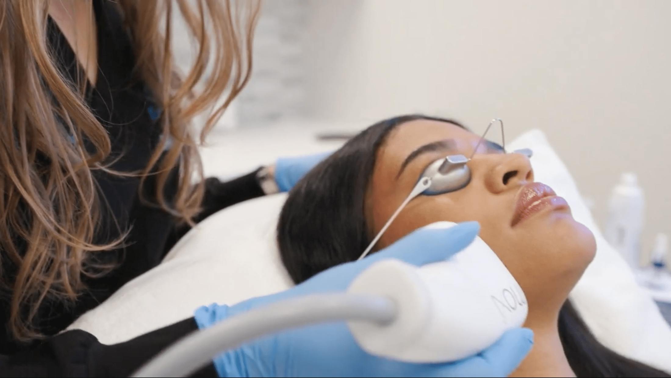 Patient receiving laser treatment
