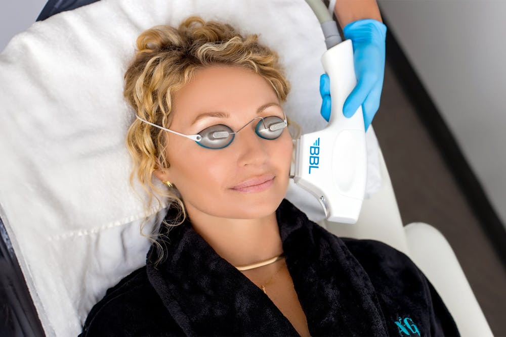 Patient receiving BBL treatment