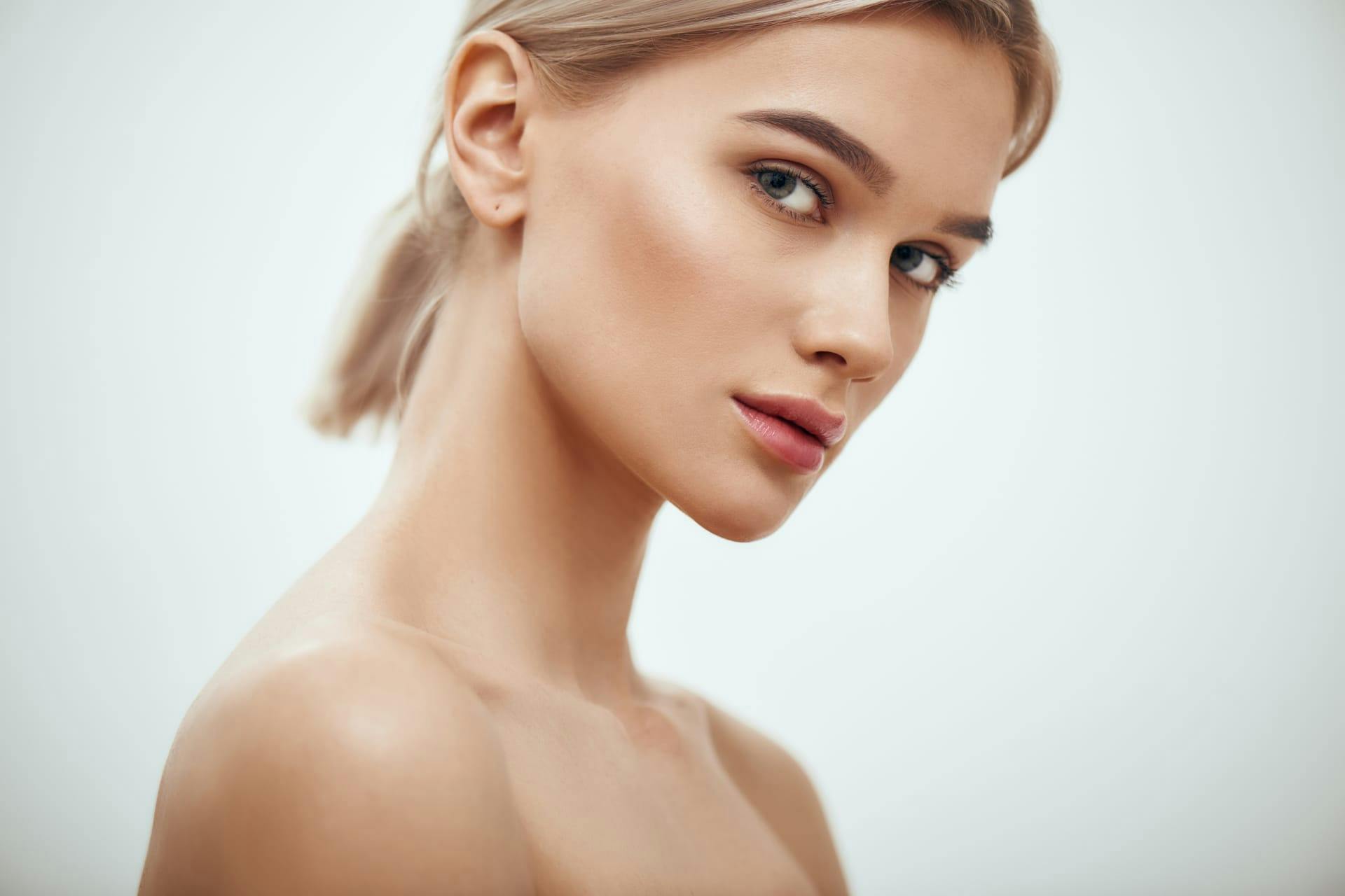 woman with clear skin