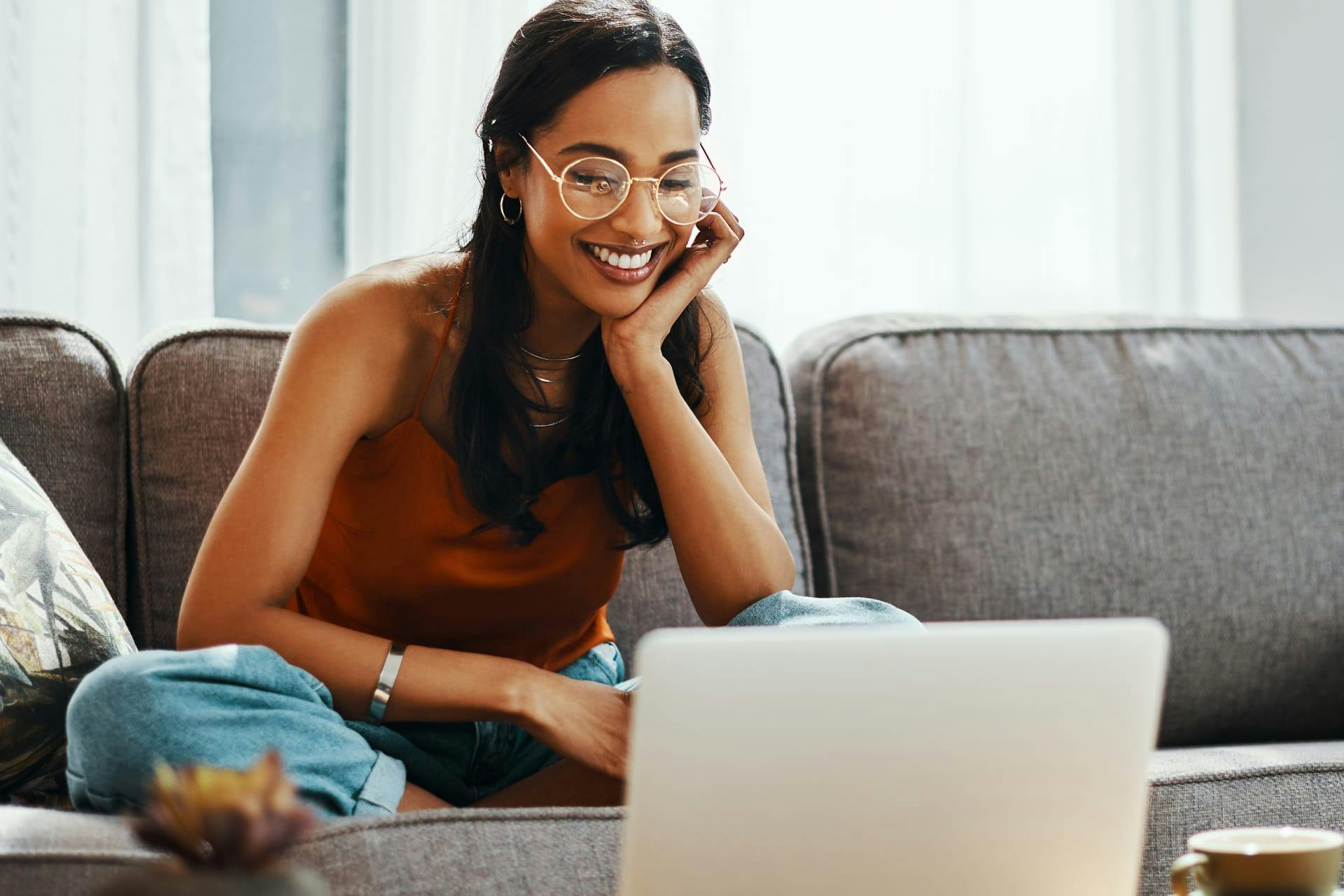 woman on a laptop