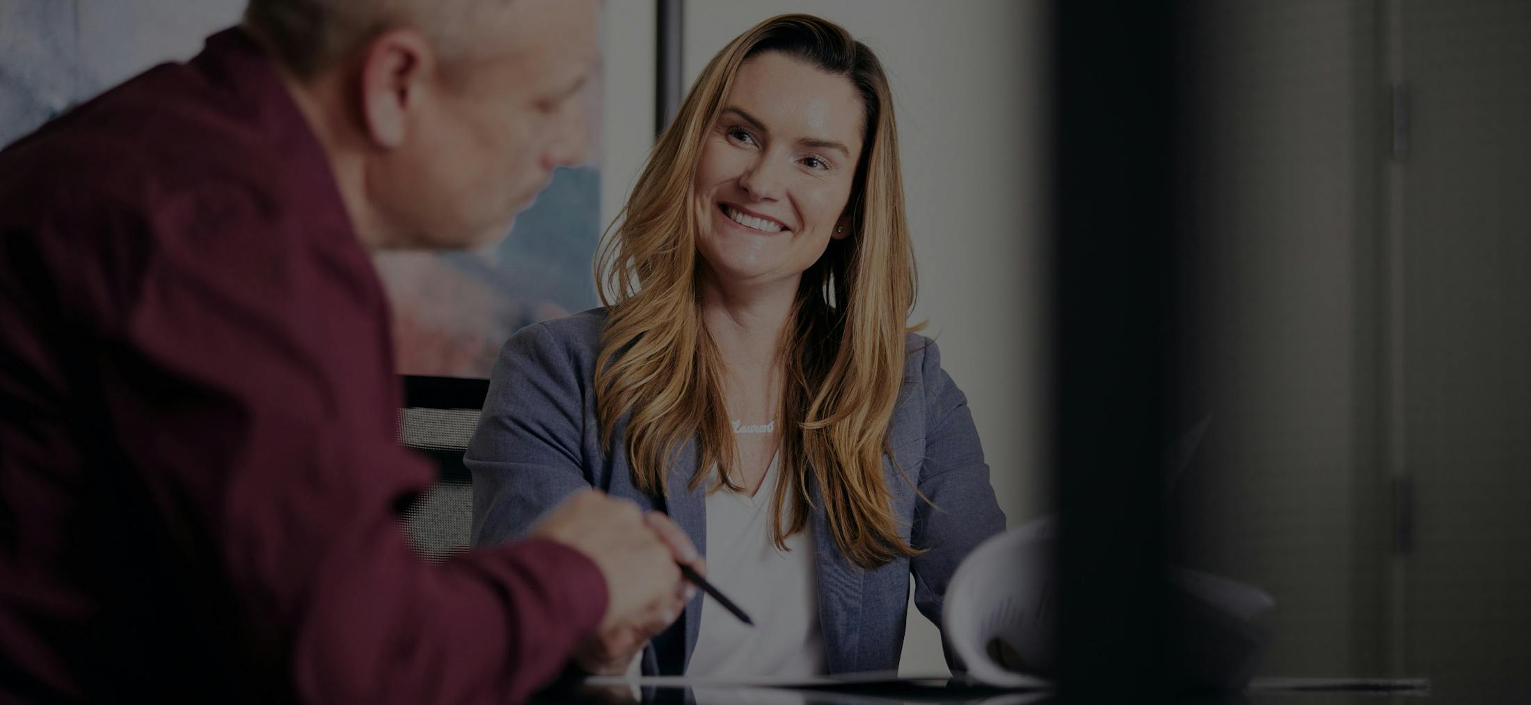 Attorney helping a client