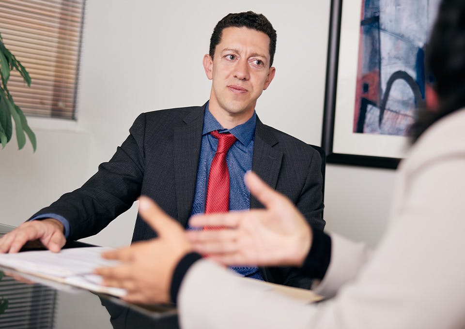 Michael G. Jacob with client