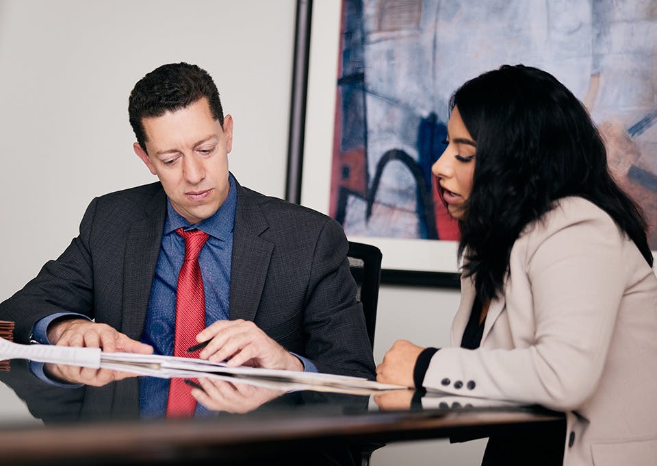 Michael G. Jacob with client
