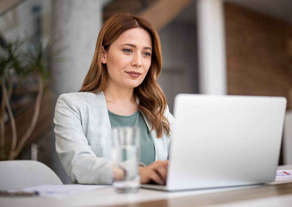 woman on her laptop