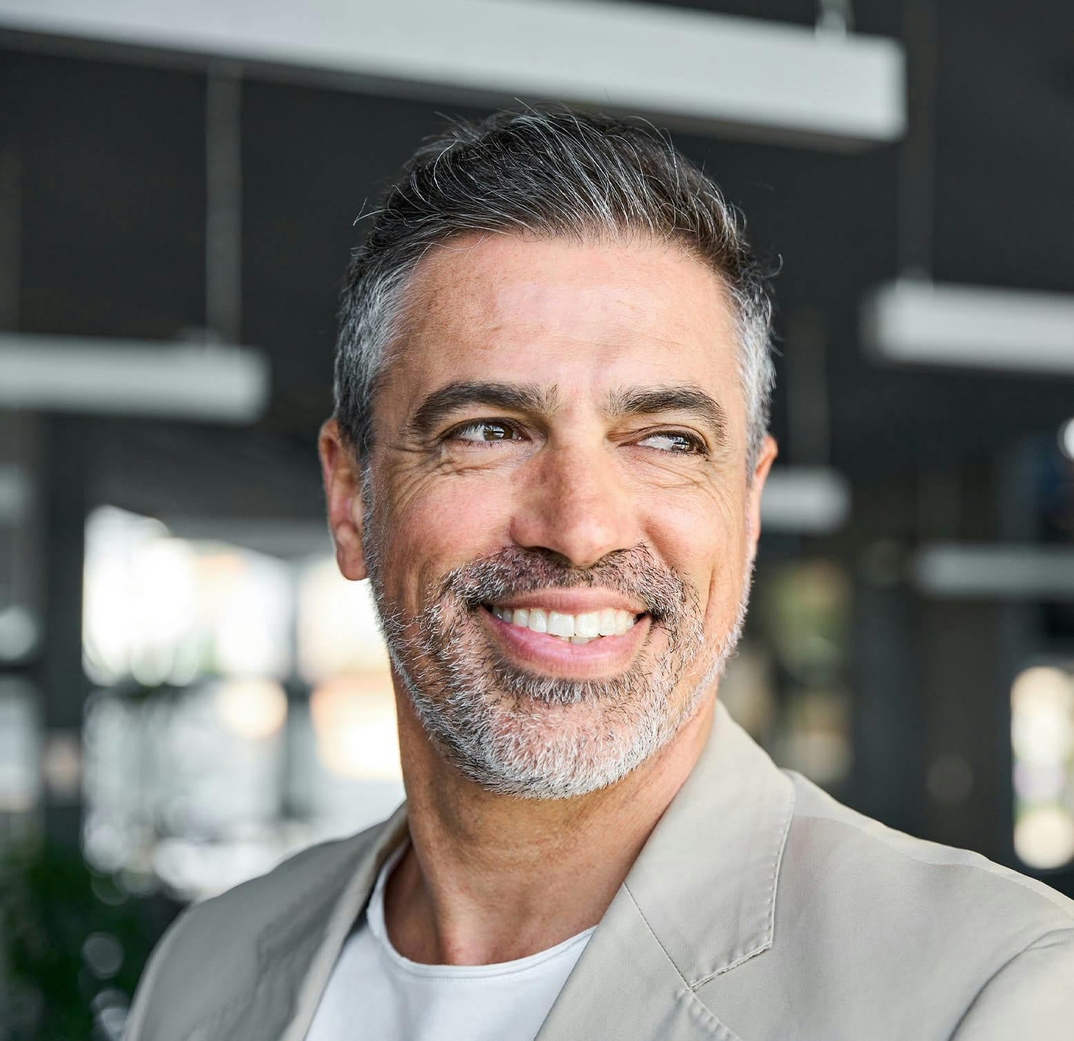 older man smiling