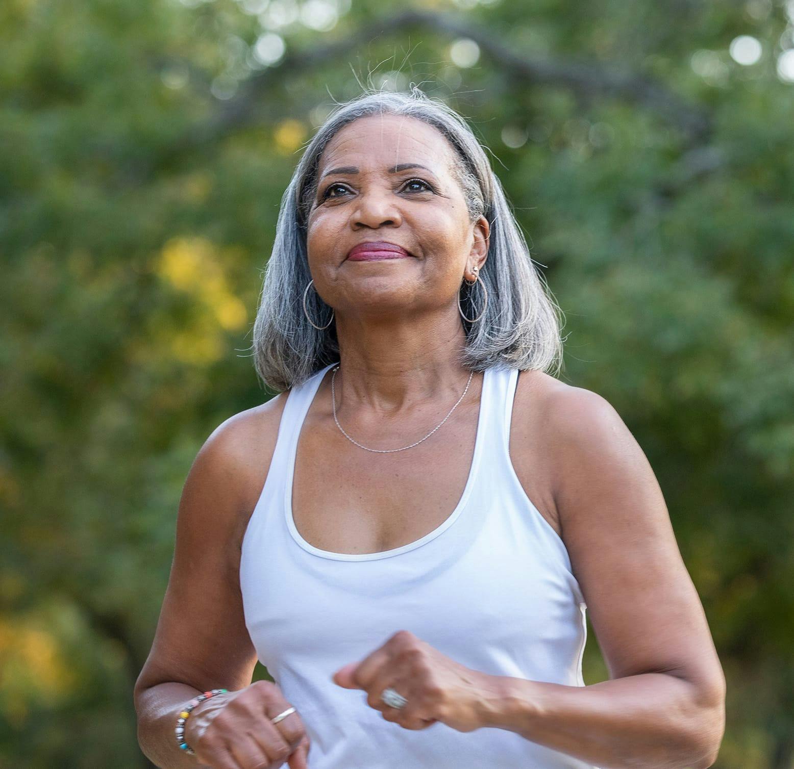 older woman out for a jog
