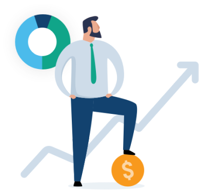 Person standing on money
