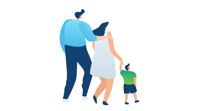 Cartoon of a family