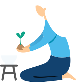 Lady holding plant