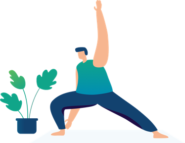A person stretching on a yoga mat