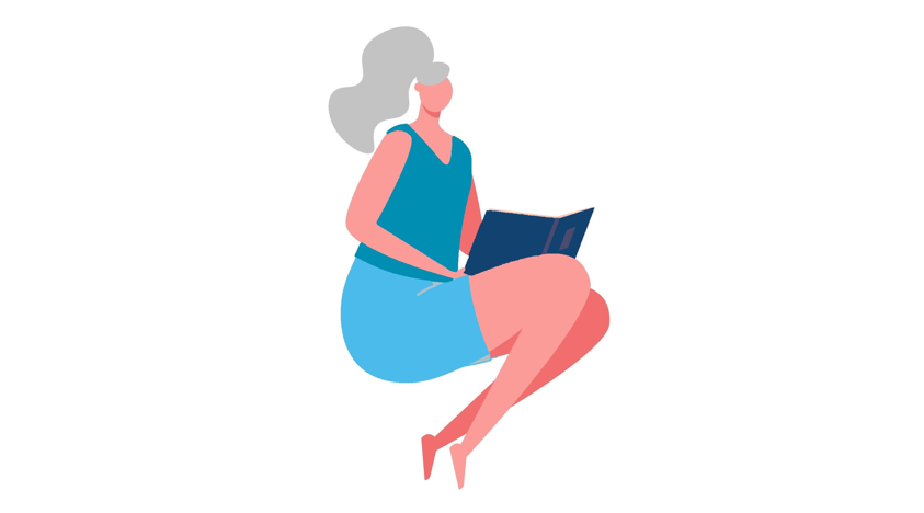 Woman reading from smartMonday booklet
