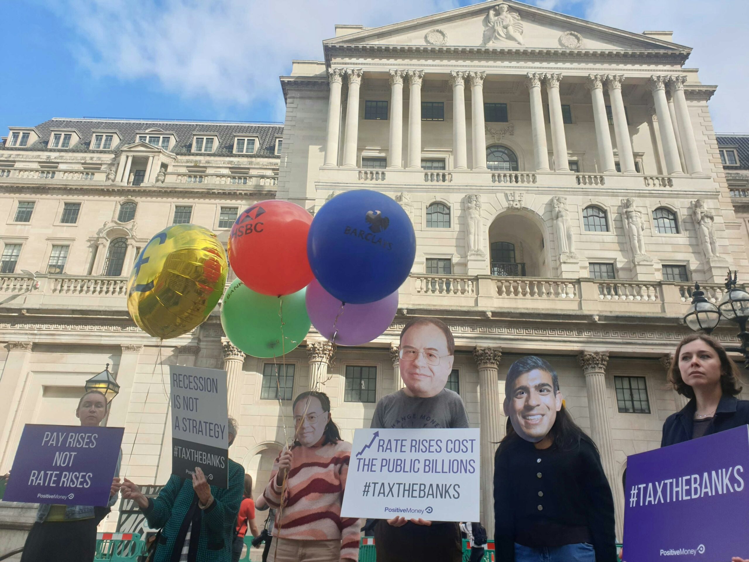 Protesters rail against latest Bank of England rate rise