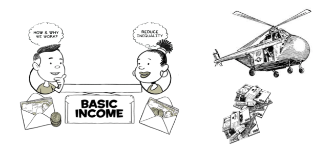 QE for People and basic income: similarities and differences