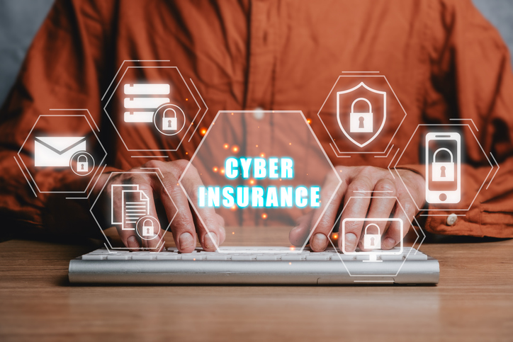 A person on the keyboard with locks showing cyber insurance which is offered by Gardian Insurance in Mackay.