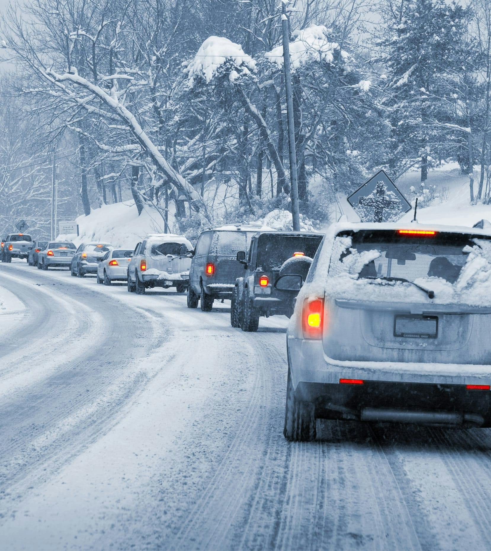 traffic in snow