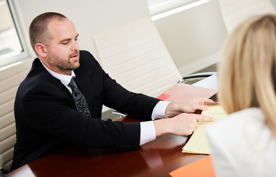 Matt McCoy with a client