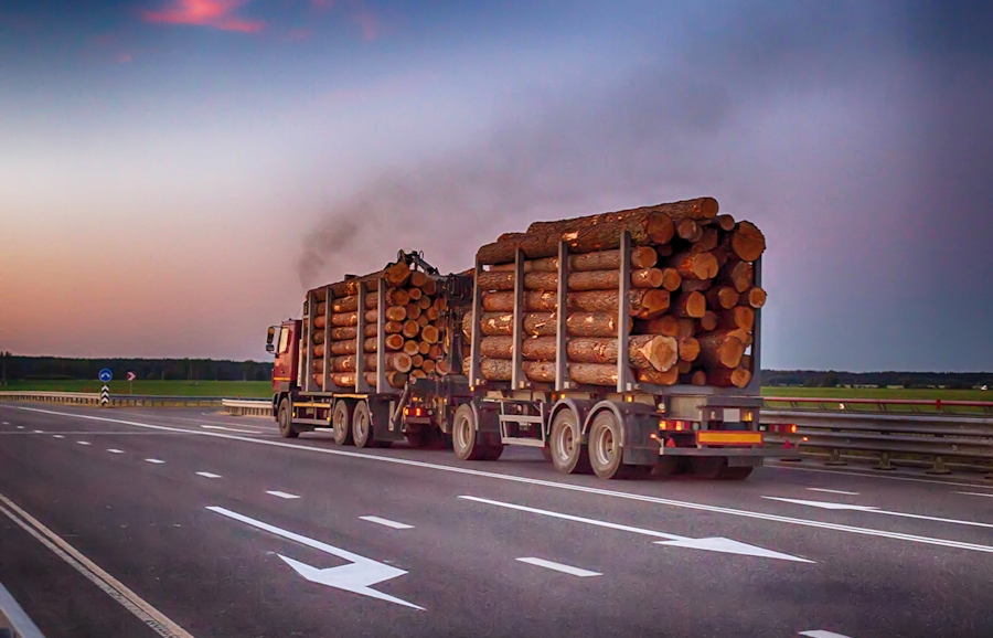 truck hauling lumber