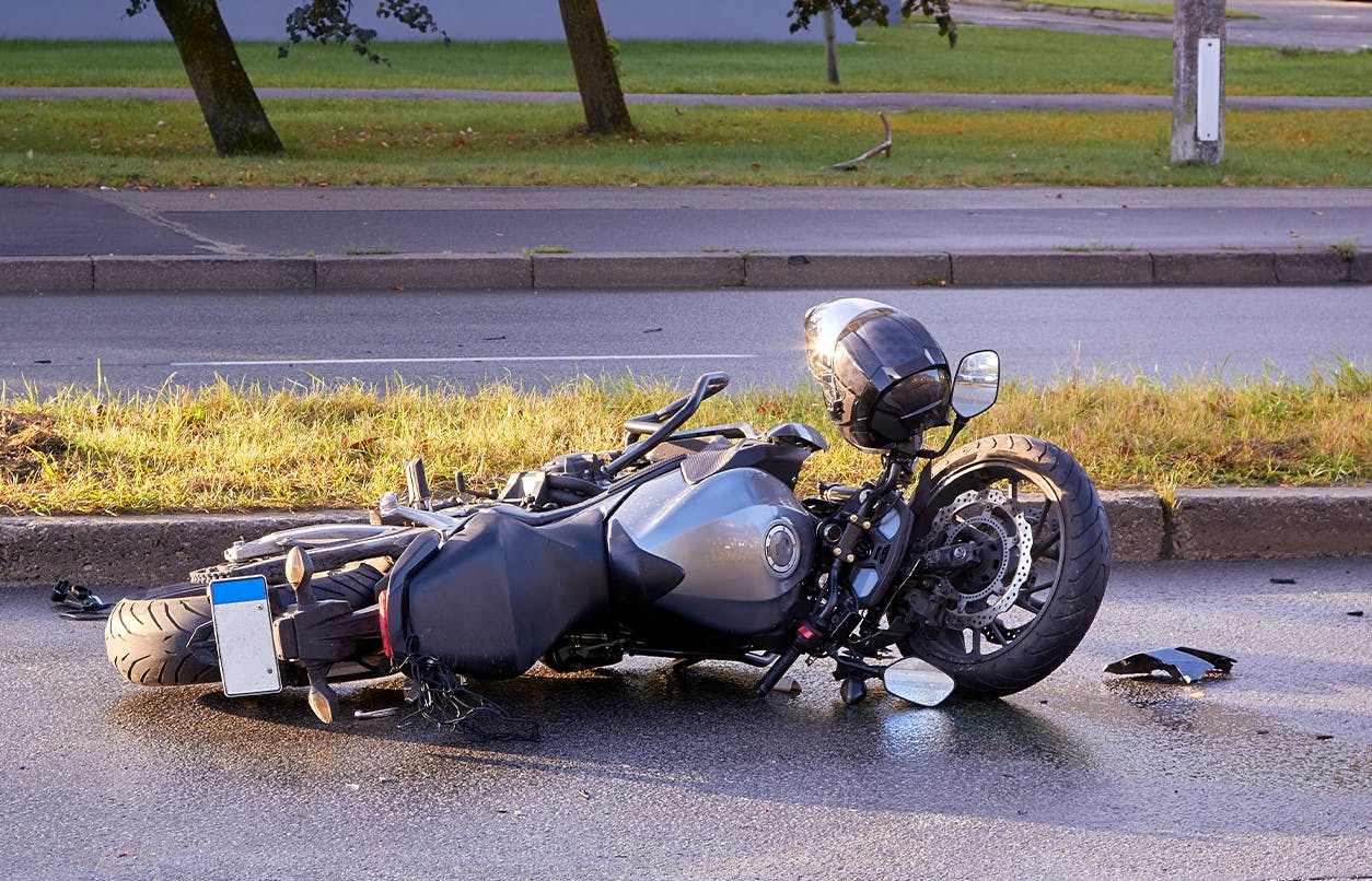 wrackage from motorcycle accident