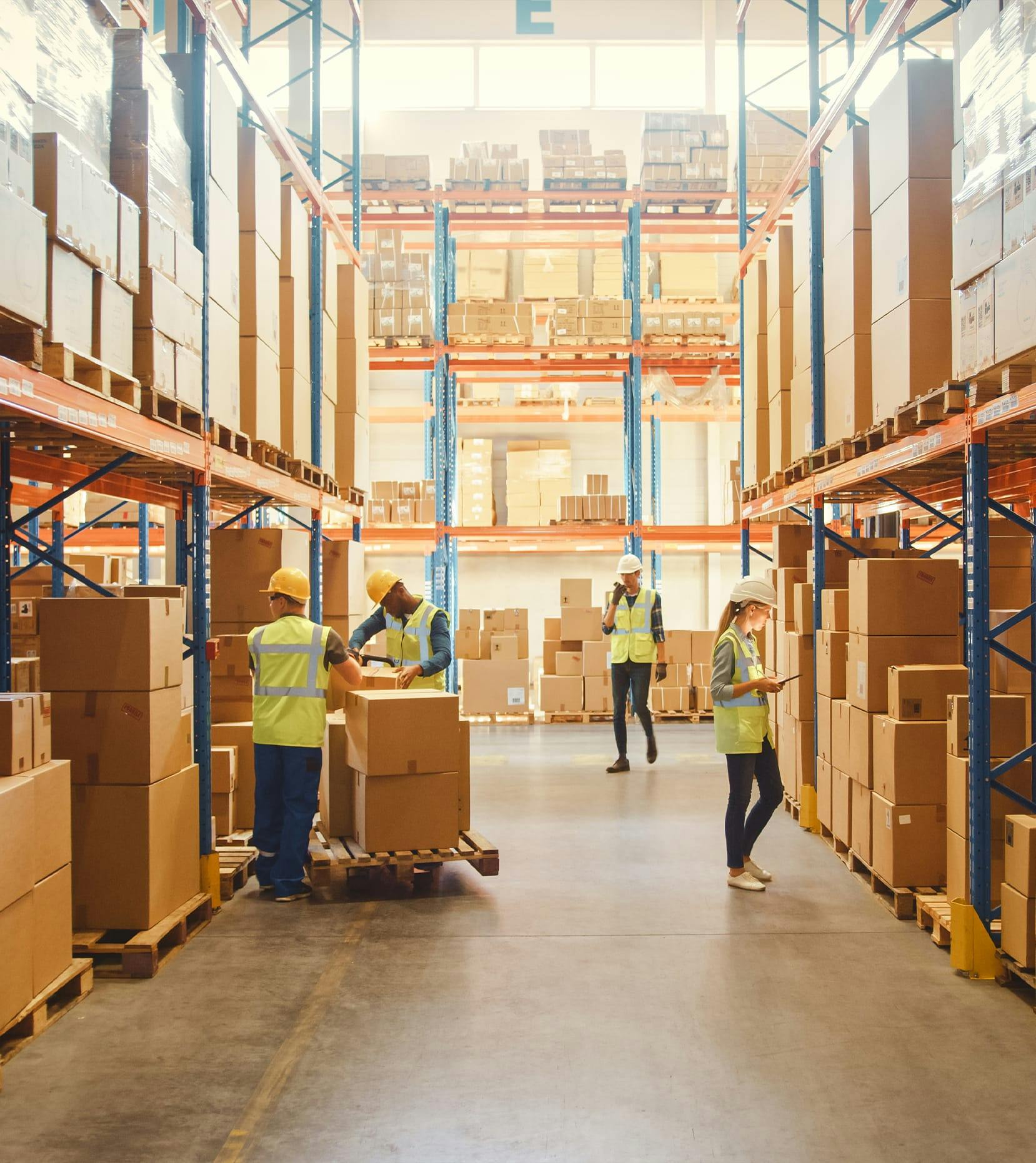 warehouse with employees