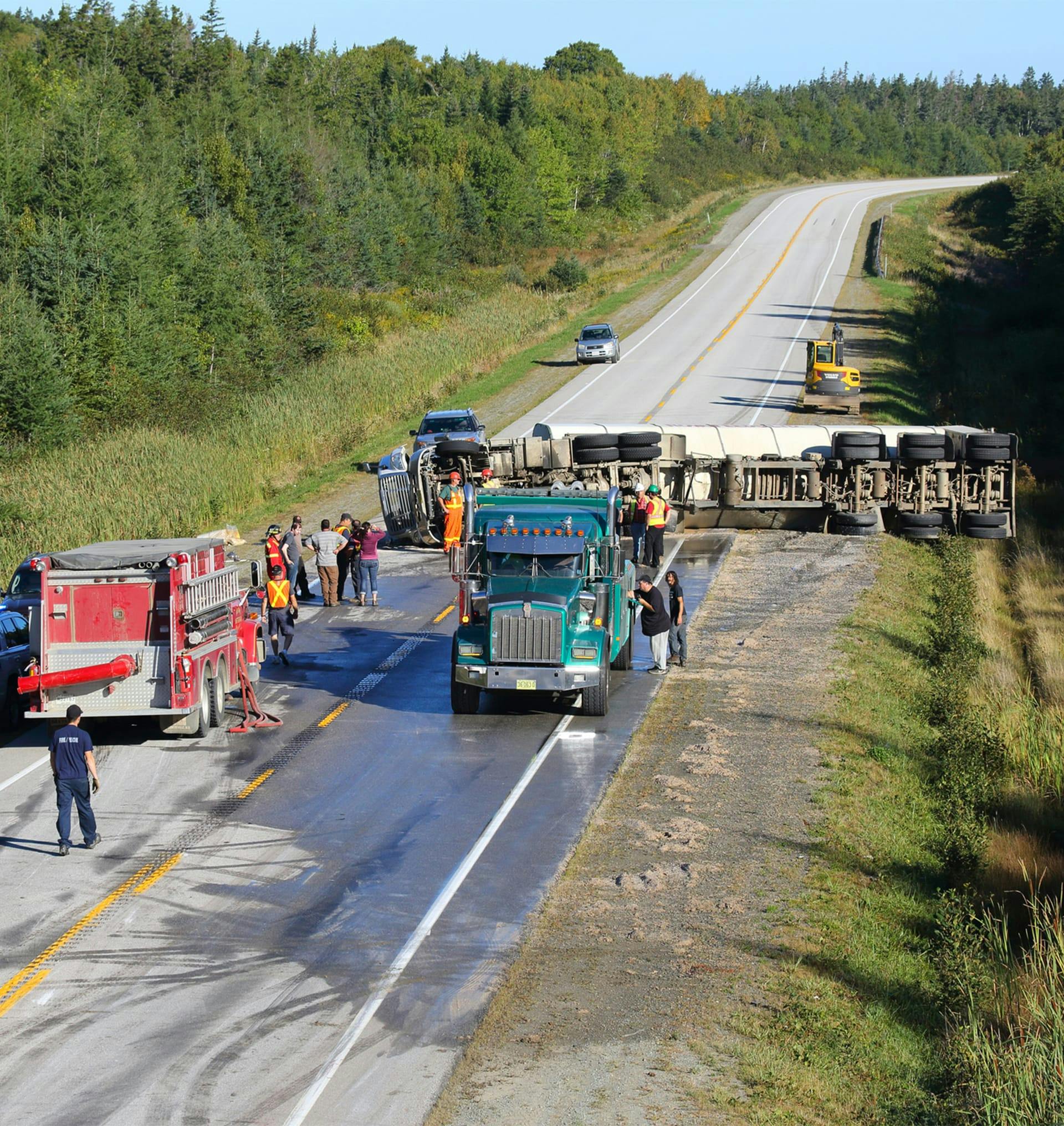 two semi trucks in a crash