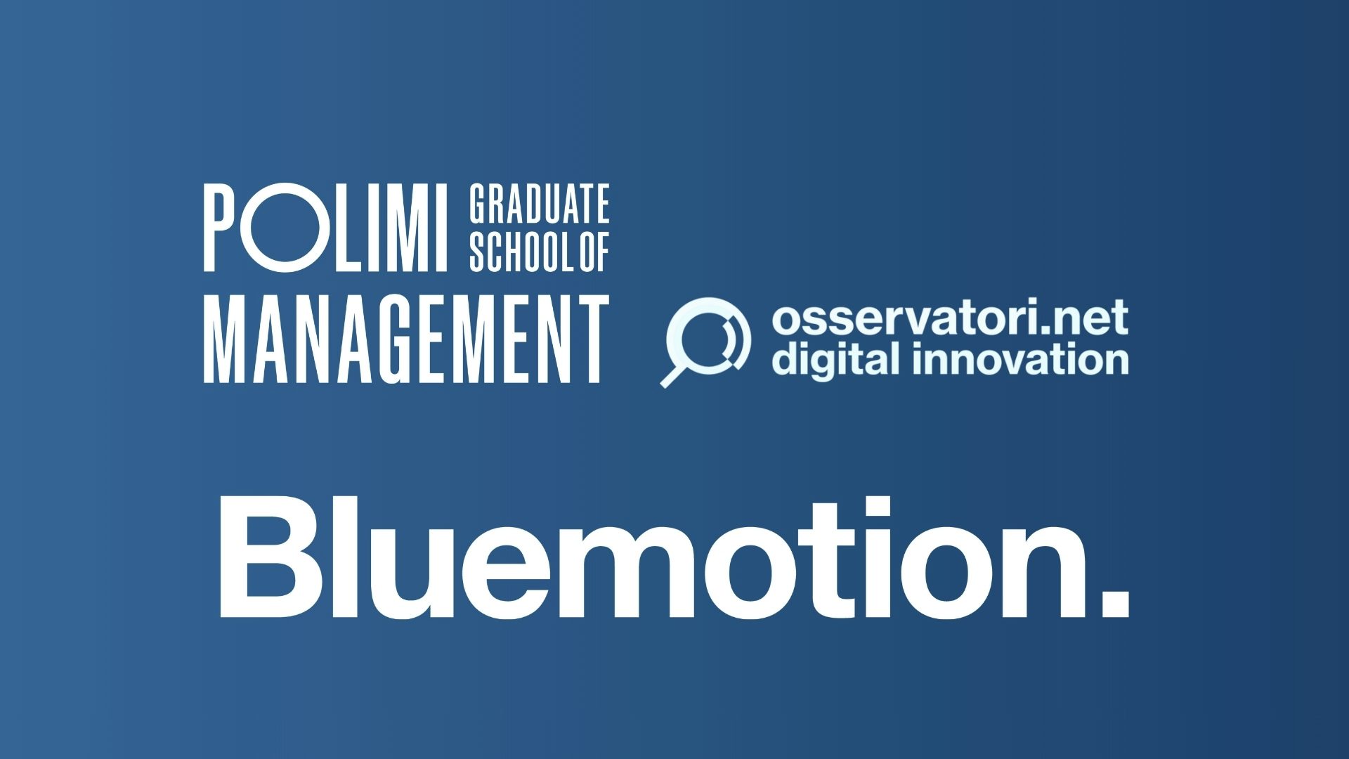 Bluemotion is a partner of Politecnico di Milano Politecnico di Milano
