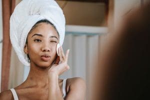 woman doing skincare 