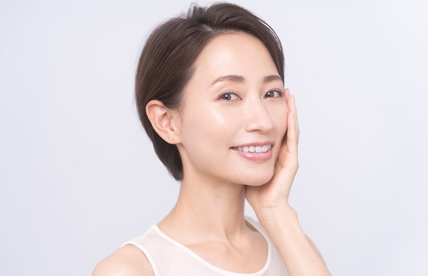 Short haired woman smiling