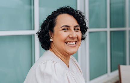 Woman smiling